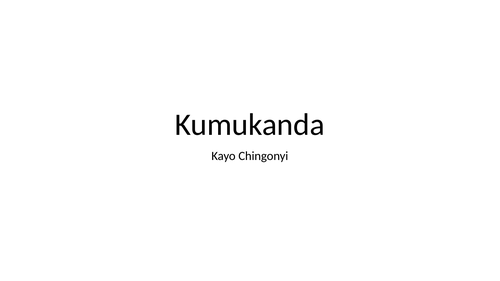 Kumukanda Kayo Chingonyi Lesson Teaching Resources