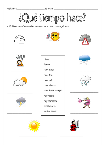 SPANISH - WEATHER - EL TIEMPO | Teaching Resources