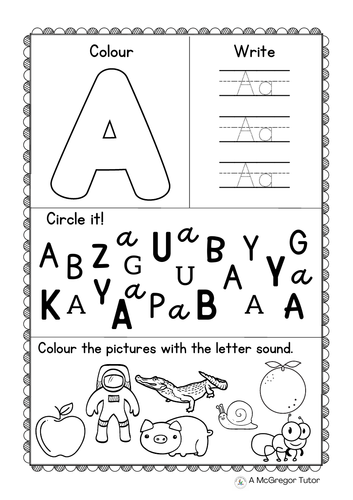 26 Printable Alphabet Letter Sounds Worksheets |Preschool Phonics ...