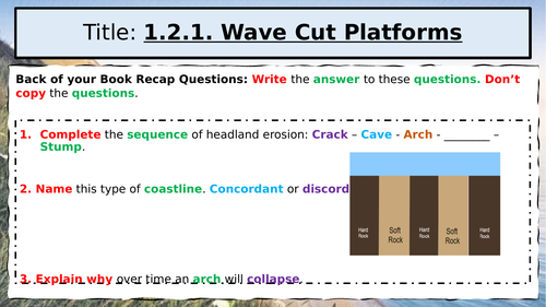 WJEC GCSE Theme 1: L6: Coastal Landscapes – Wave Cut Platforms