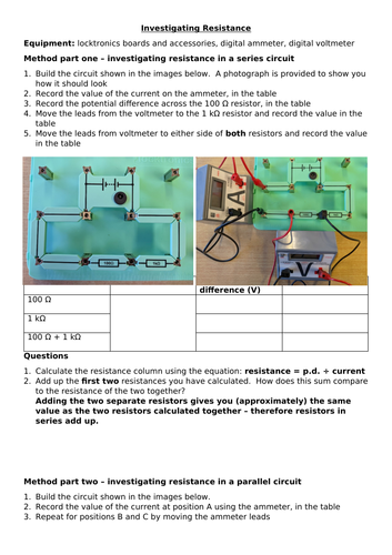 Physics Resistance Teaching Resources