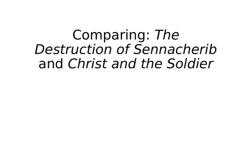Destruction of Sennacherib - Byron: Lesson | Teaching Resources