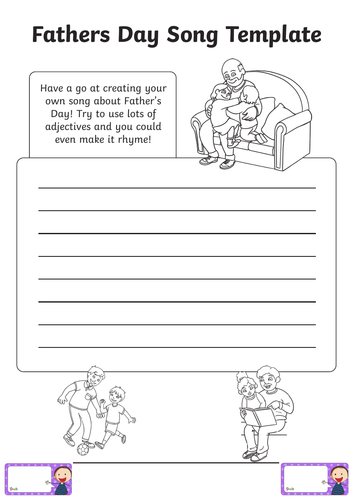 Fathers Day Song Template | Teaching Resources