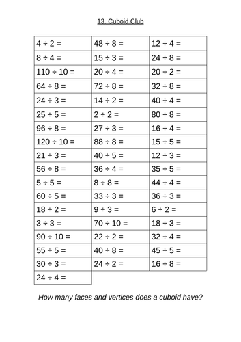 Maths Times Table Tests / Clubs - Complete Scheme - Tables Clubs ...