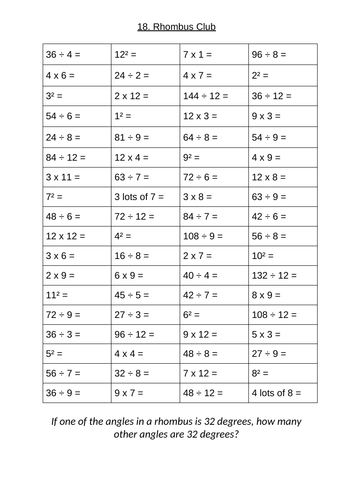 Maths Times Table Tests / Clubs - Complete Scheme - Tables Clubs ...