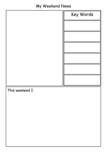 My Weekend News Writing Template Teaching Resources