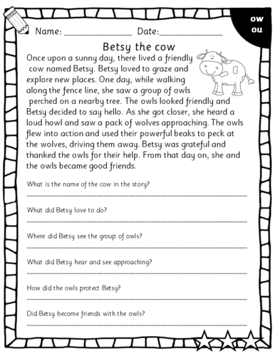 RWI Reading Comprehension Book for Set 2 and Set 3 phonics sounds ...