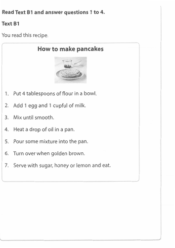 Functional skills level Entry 1 Reading example questions | Teaching ...