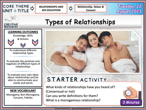 Types of Relationships + Monogamy; Non-monogamy KS5 | Teaching Resources