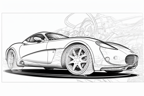 15 A4 Sports Cars Colouring / Coloring Sheets / Pages / Mindfulness Drawing Colour Artwork WOW ...