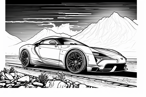 15 A4 Sports Cars Colouring / Coloring Sheets / Pages / Mindfulness Drawing Colour Artwork WOW ...