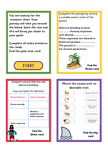 GCSE Selective Breeding Task Cards and Game Board | Teaching Resources