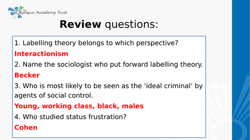 GCSE Sociology AQA Crime and Deviance unit | Teaching Resources