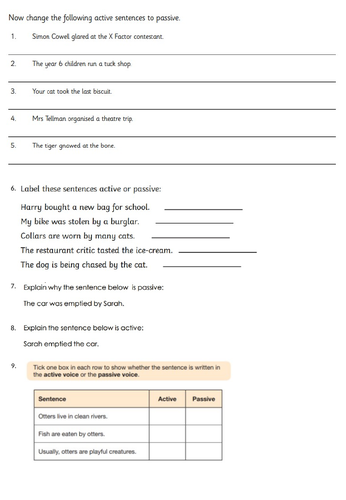 Active and Passive Voice | Teaching Resources