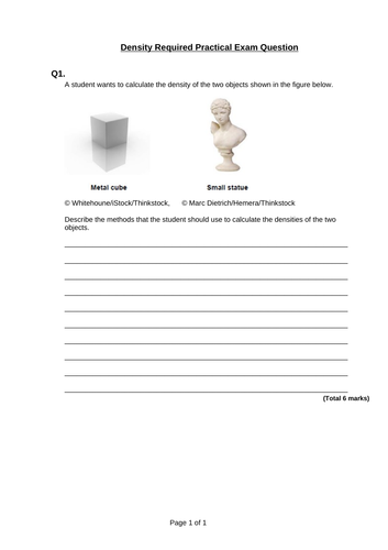 Physics - Density Required Practical | Teaching Resources