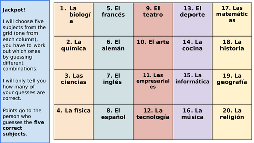 Las Asignaturas - Jackpot Game