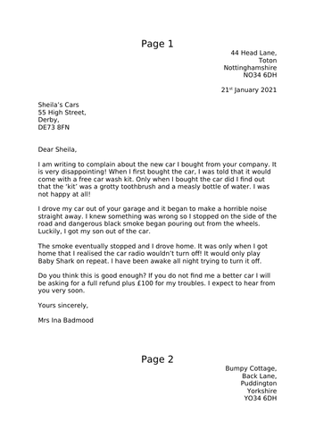 4 letters of complaint and comprehension | Teaching Resources