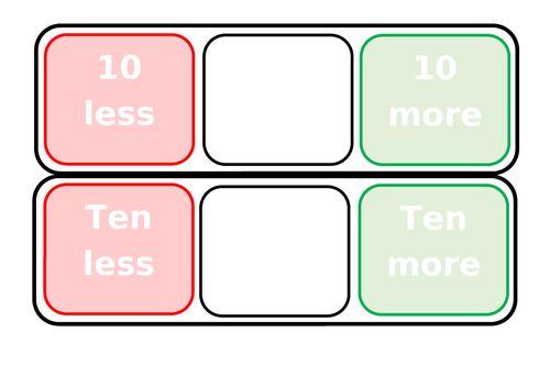 10 more and 10 less tray insert