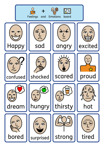 Visuals: Communication feelings and emotions board | Teaching Resources