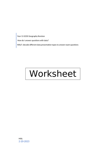GCSE Geography Data Revision Lesson | Teaching Resources