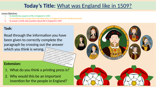 1. England in 1509 Teaching Resources