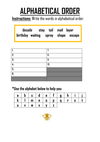 Alphabetical Order Activities | Teaching Resources