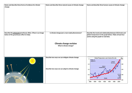GSCE Geography KS4 Climate / Climate Change Assessment + Revision ...