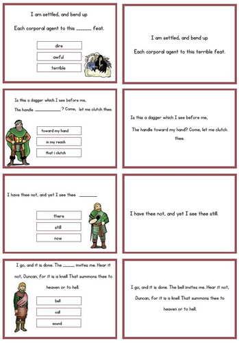 Macbeth Revision: Quote Flashcards | Teaching Resources