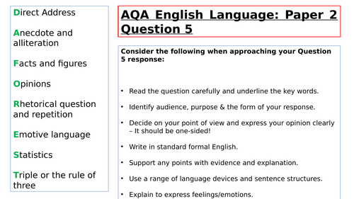 language paper 2 question 5 essay