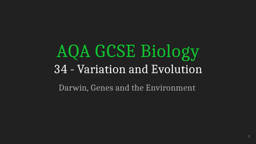 AQA GCSE Biology Presentations Chapter 6 - Inheritance and Variation ...