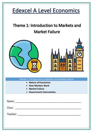 Microeconomics Theme 1 Revision Booklet Edexcel Asa Level Teaching Resources 