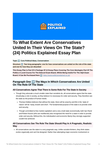 edexcel politics essay plans