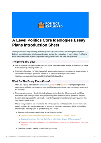 political ideologies essay questions