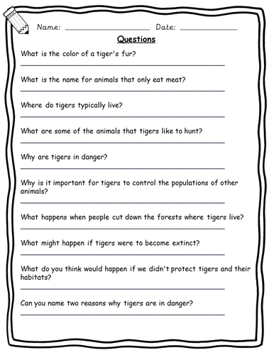 English Reading Comprehensions - Animal Non-fiction worksheets with ...