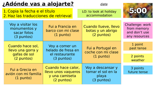 Year 8 Spanish - Module 5 - Operación Verano