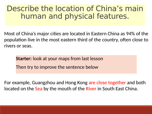 KS3 Geography - China - Population Distribution