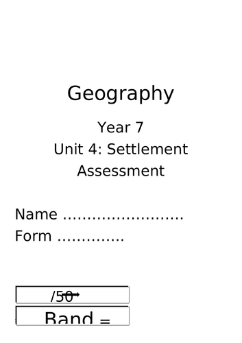 Settlement end of unit test | Teaching Resources