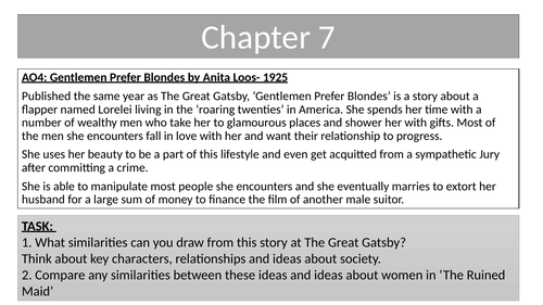 The Great Gatsby and Pre-1900 Poetry A Level AQA paper 1 Complete ...