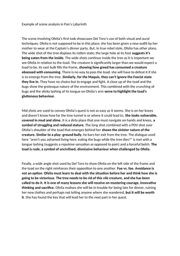 Pan S Labyrinth Developing Analysis Teaching Resources