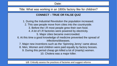 KS3 History - Entire SOW Industrial Revolution and Jack the Ripper ...