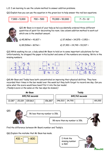 year 5 addition reasoning and problem solving