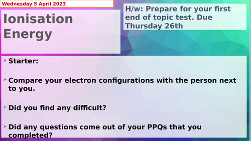 AQA Chemistry A Level Atomic Structure