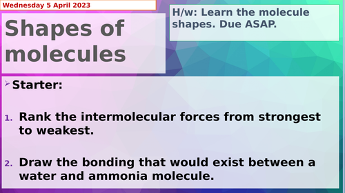 AQA Chemistry A Level Bonding