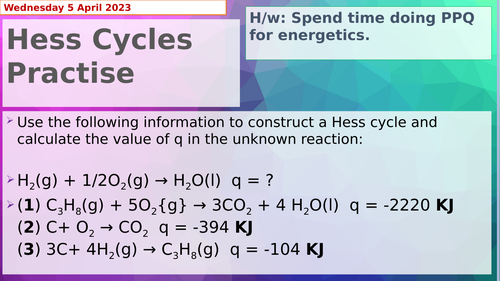 AQA Chemistry A Level Energetics