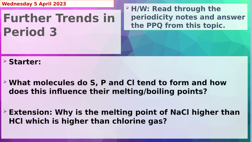 AQA Chemistry A Level Inorganic Chemistry