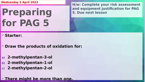 AQA Chemistry A Level Alcohols