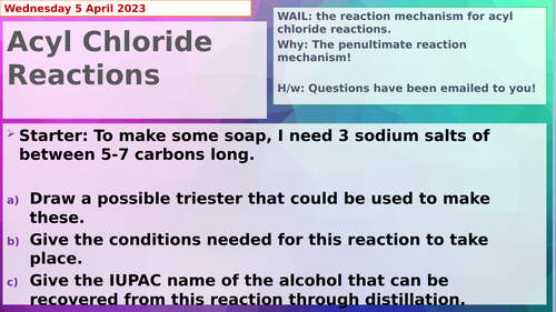 AQA Chemistry A Level Carboxylic Acids