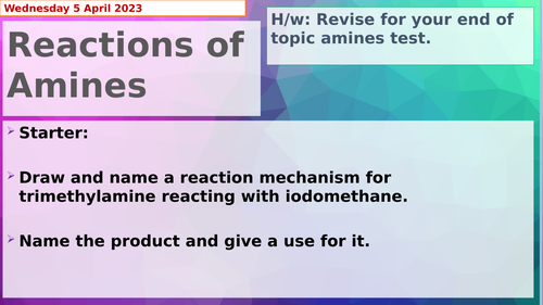 AQA Chemistry A Level Amines