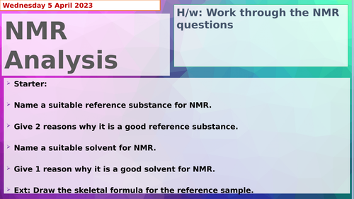 AQA Chemistry A Level NMR and Chromatography