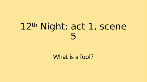 Fools in Twelfth Night